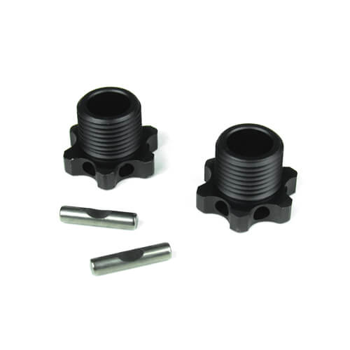 Tkr5071x Wheel Hubs 17mm Lightened Aluminum Gun Metal Anodized Wpins 2pcs Tekno Rc Llc 