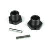 TKR5071 - Wheel Hubs (17mm, aluminum, gun metal anodized, w/pins, 2pcs)