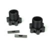 TKR5071C - Wheel Hubs (17mm, lightened, aluminum, gun metal ano, 2mm offset, w/pins, 2pcs)