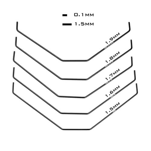 TKR6610 - Sway Bar Set (rear, 1.5, 1.6, 1.7, 1.8, 1.9mm, EB410) - Tekno RC, LLC. TKR6610 - Sway Bar Set (rear, 1.5, 1.6, 1.7, 1.8, 1.9mm, EB410) - Tekno RC, LLC.