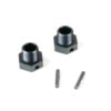 TKR9671 - Wheel Hubs (+2mm offset, 17mm, gun metal ano, w/pins, 2pcs)