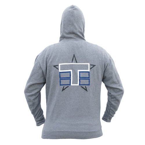Tekno RC Zippered Hoodie (stacked logo, gray) - Tekno RC, LLC.