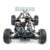 Front elevated view of a disassembled RC car