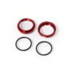 TKR6013BR - Shock Adjustment Collars (short, aluminum, RED ano, 2pcs)