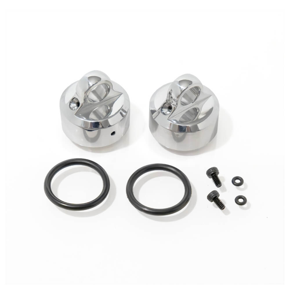 TKR8702X - Shock Caps (polished 7075, emulsion/vented/standard, 2pcs)