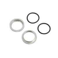 TKR6013BX - Shock Adjustment Nuts (short, aluminum, CLEAR ano, 2pcs)